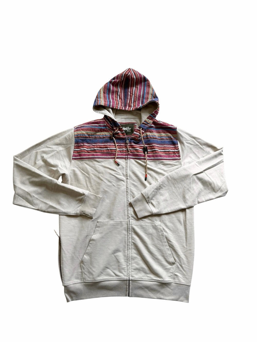 Howler Brothers Mens Shaman Full Zip Hoodie Large Oatmeal Jaquard Baja Coastal